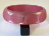 LG132 lavender moonglow lucite bangle with concave circle carving